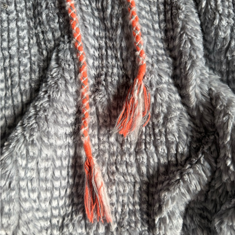 Anthropologie Saturday Sunday Size M Gray Nanette Sherpa Jersey Lined Hoodie - Picture 7 of 8